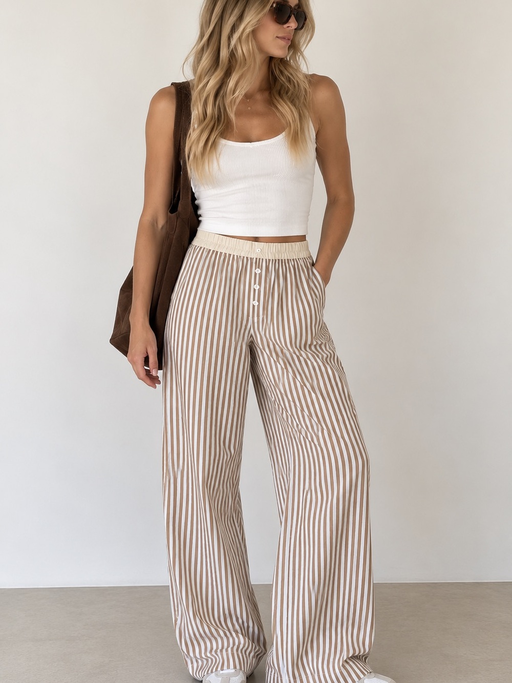 Striped Wide-Leg Women’s Pants